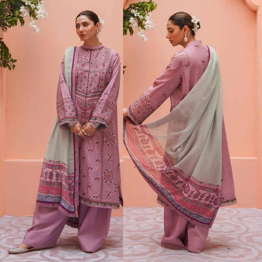 Omal By Komal OC-02 Embroidered Lawn 3pc